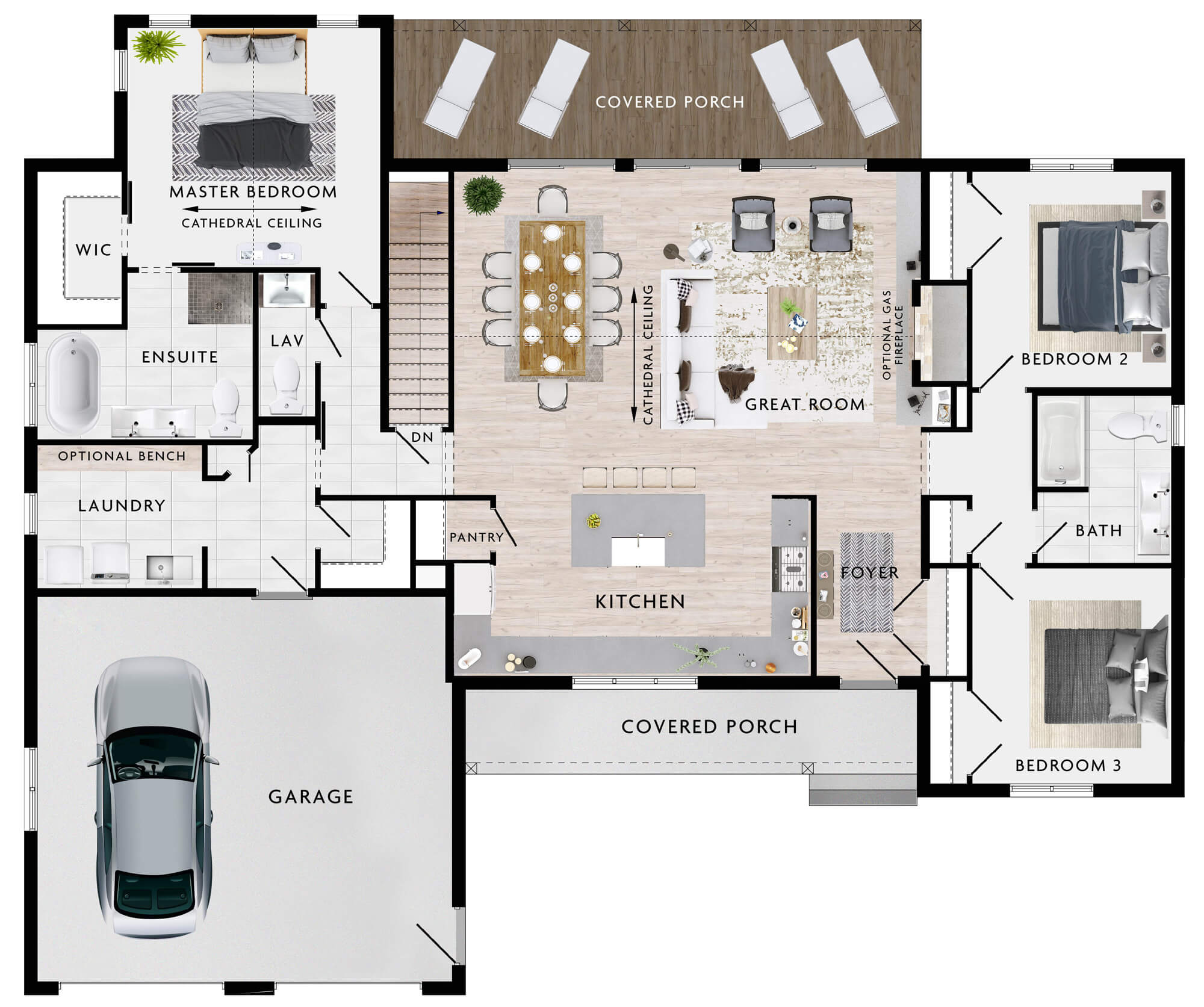 Chantelle House Plan  Vaulted Main Floor Living Home Design - M